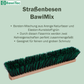 Professional street broom BawiMix bristles Arenga plastic bristles with 4-hole change system metal handle handle 