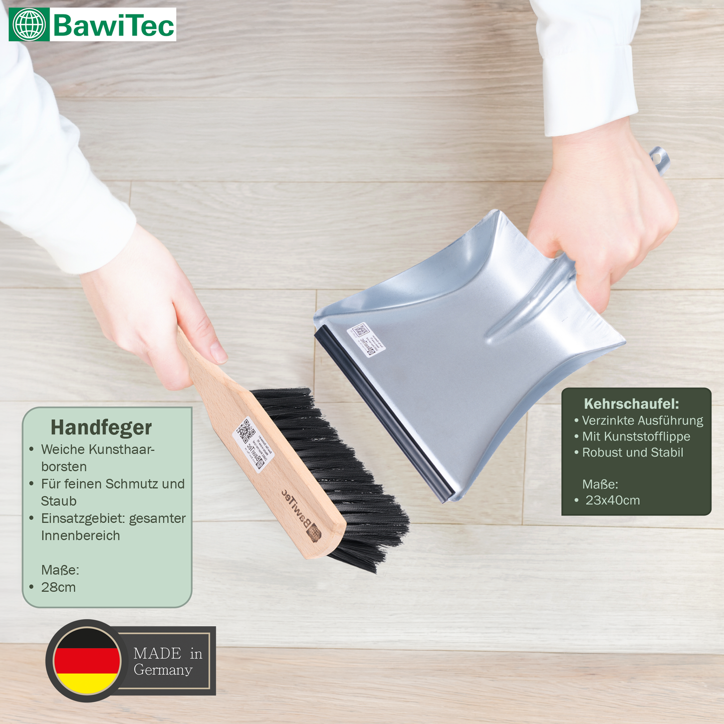 XXL Zimmerbesen Kehrset/Kehrgranitur Kunsthaar-Borsten Komplett-Set Besenset