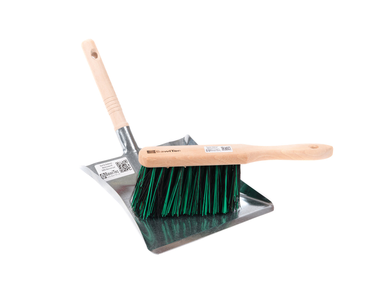 BawiTec Kehrbesen Set BawiMix mit Handfeger, Kehrschaufel & Holzstiel