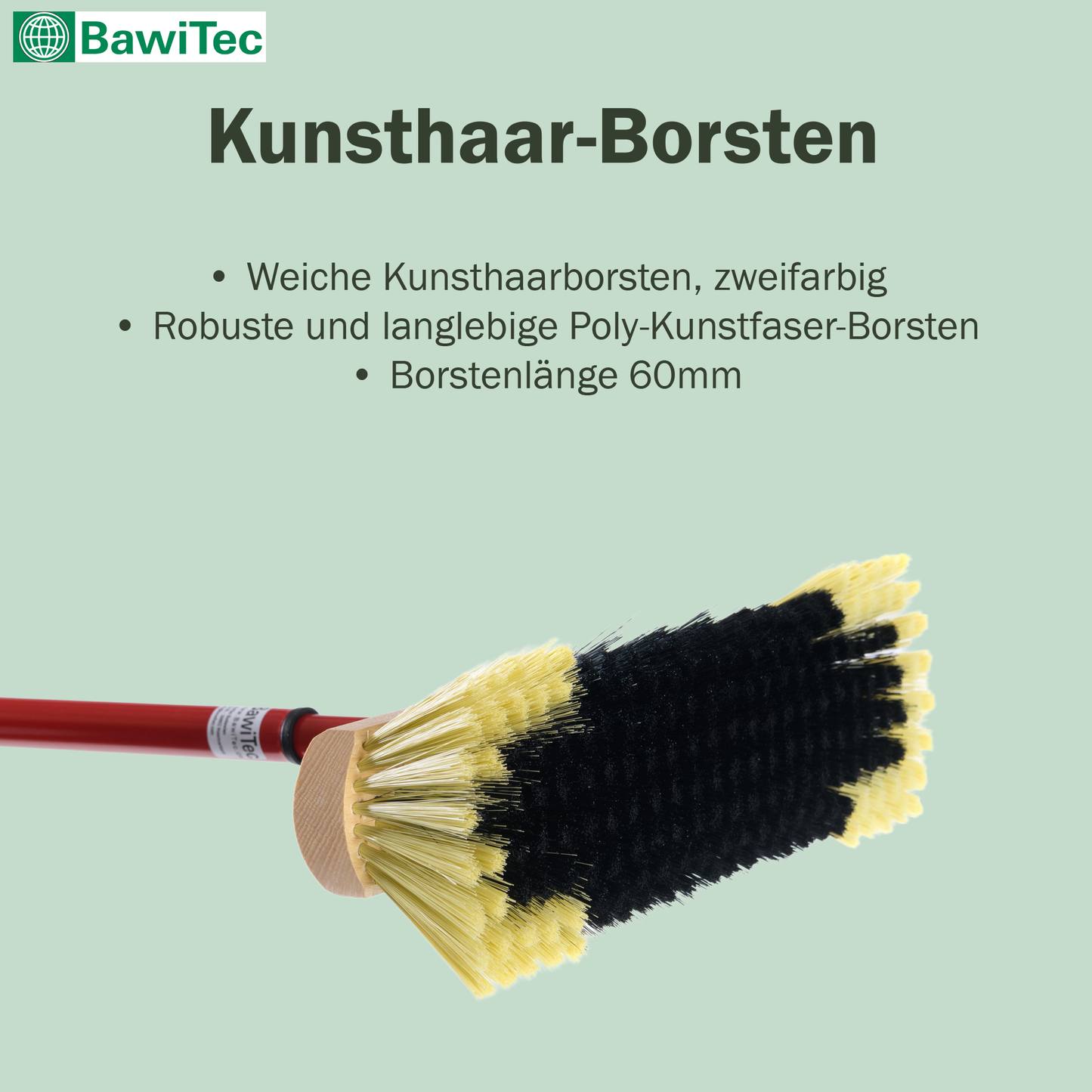 Angebot! Zimmerbesen Kehrbesen 30cm Kunsthaar-Borsten mit Teleskopstiel verstellbar 140cm