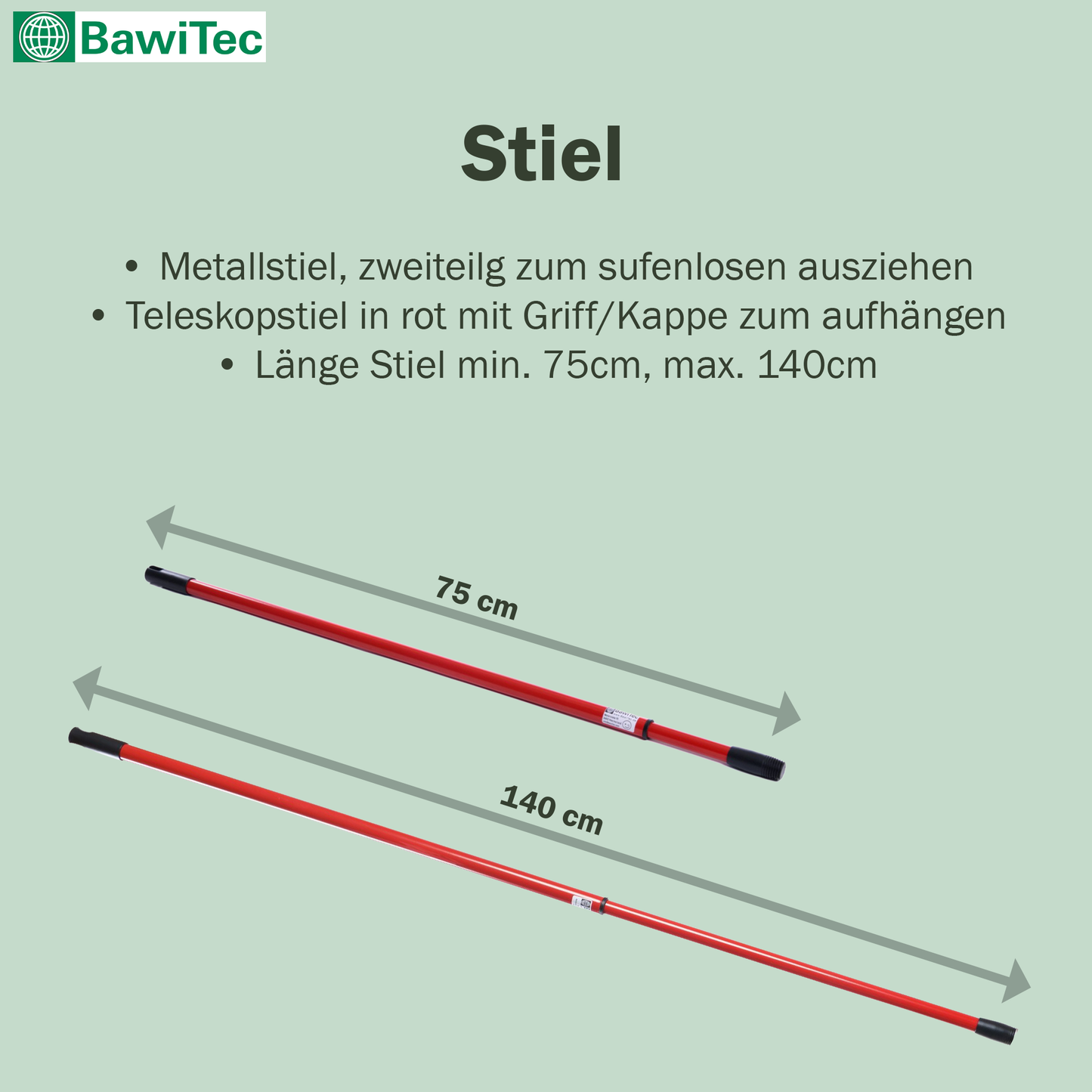 Angebot! Zimmerbesen Kehrbesen 30cm Kunsthaar-Borsten mit Teleskopstiel verstellbar 140cm