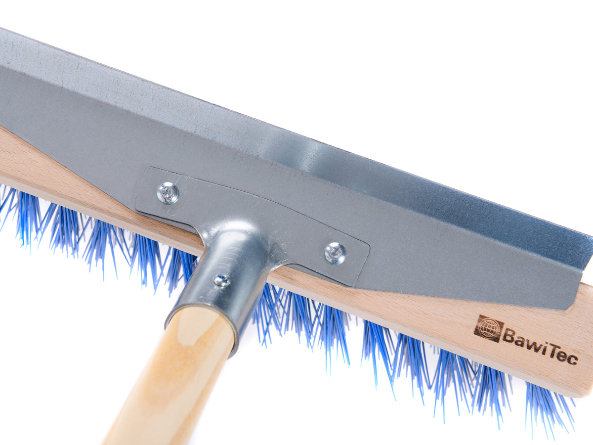 Winterbesen Schneebesen mit Holzstiel extra lange blaue Borsten