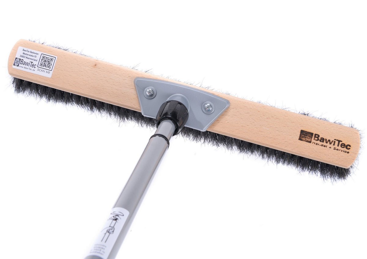 Rosshaarbesen Saalbesen mit Teleskopstiel – Naturhaar 40–60 cm