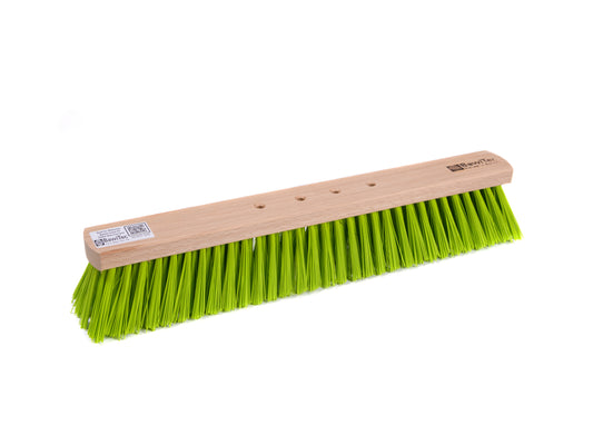 Professional street broom Elaston bristles neon green with 4-hole change system broom without handle garden broom wood