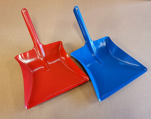 Metall-Kehschaufel einteilig rot oder blau 1 Stück Standard-Kehrblech