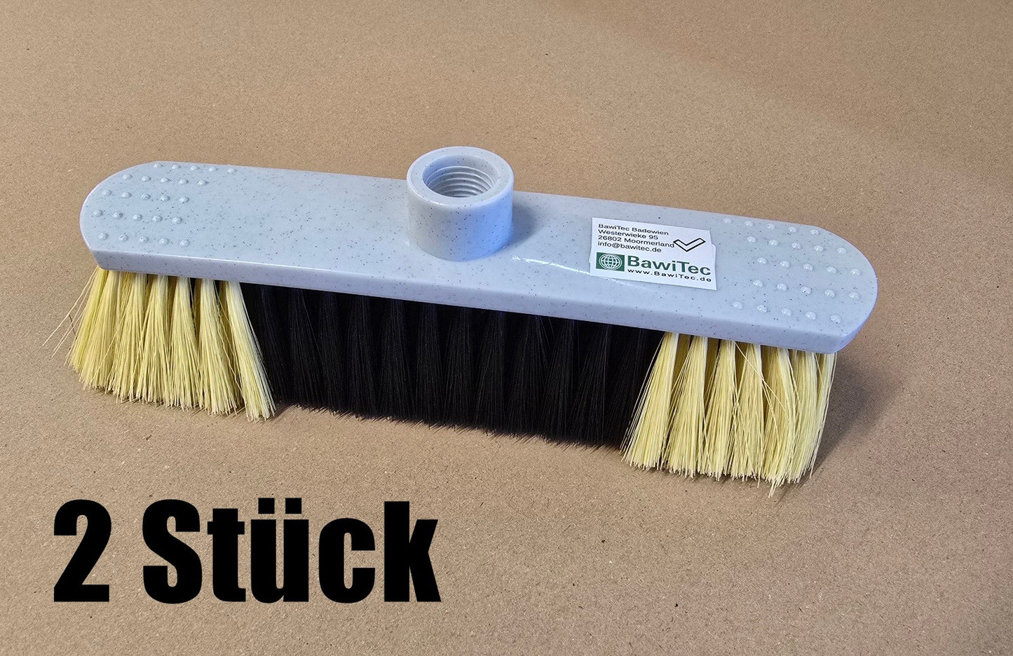 2 Stück Zimmerbesen grau Haushaltsbesen 28cm
