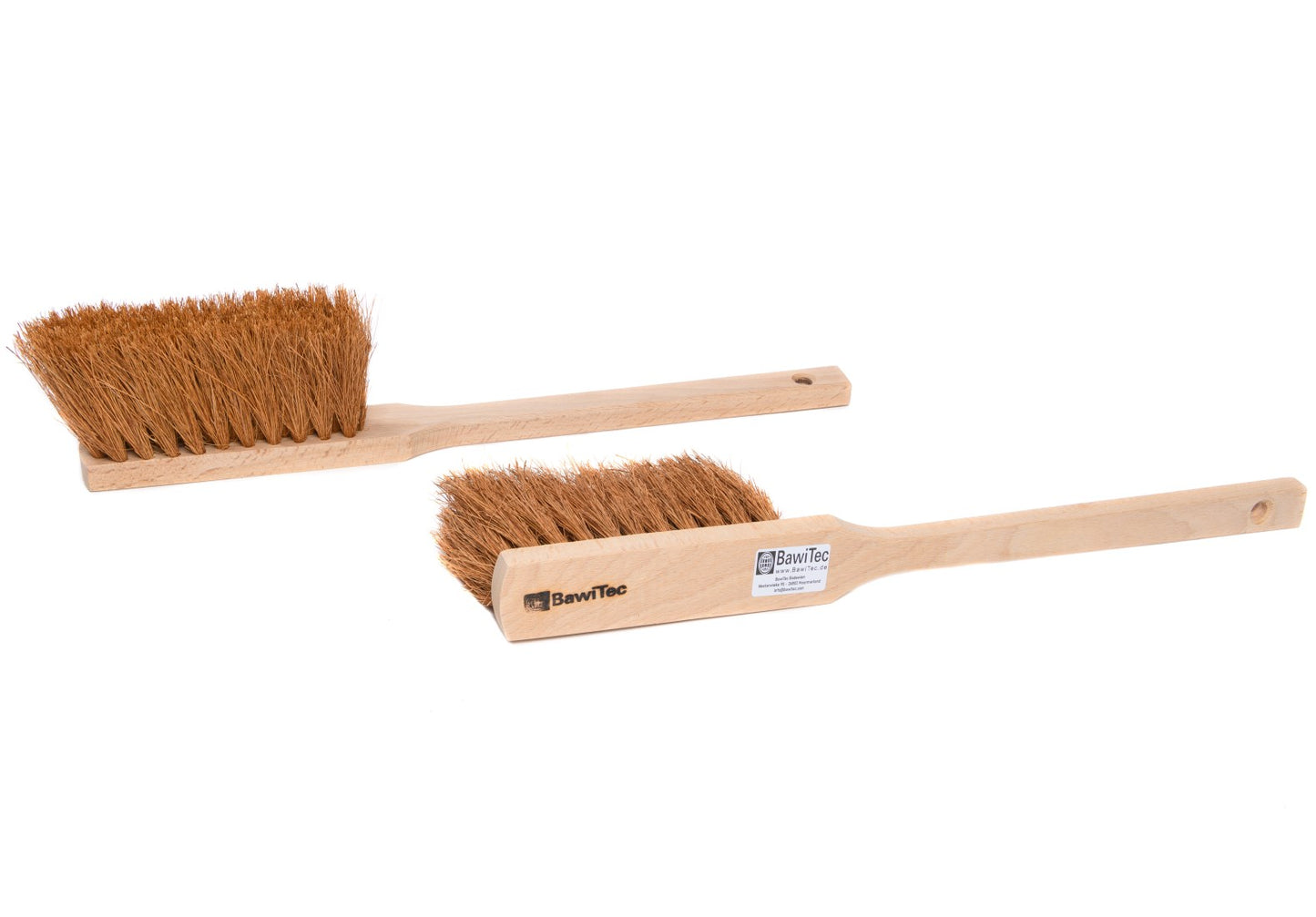 Pack of 2 sweeping set coconut hand brush 43cm long handle metal dustpan with lip