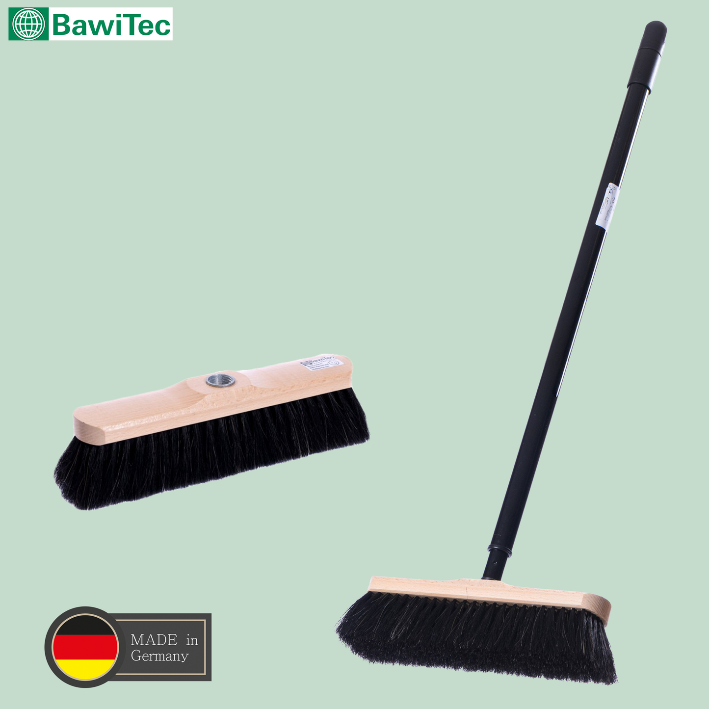 Rosshaar-Naturhaar Zimmerbesen Kehrbesen 30cm lackiert weiche Borsten mit oder oder Stiel