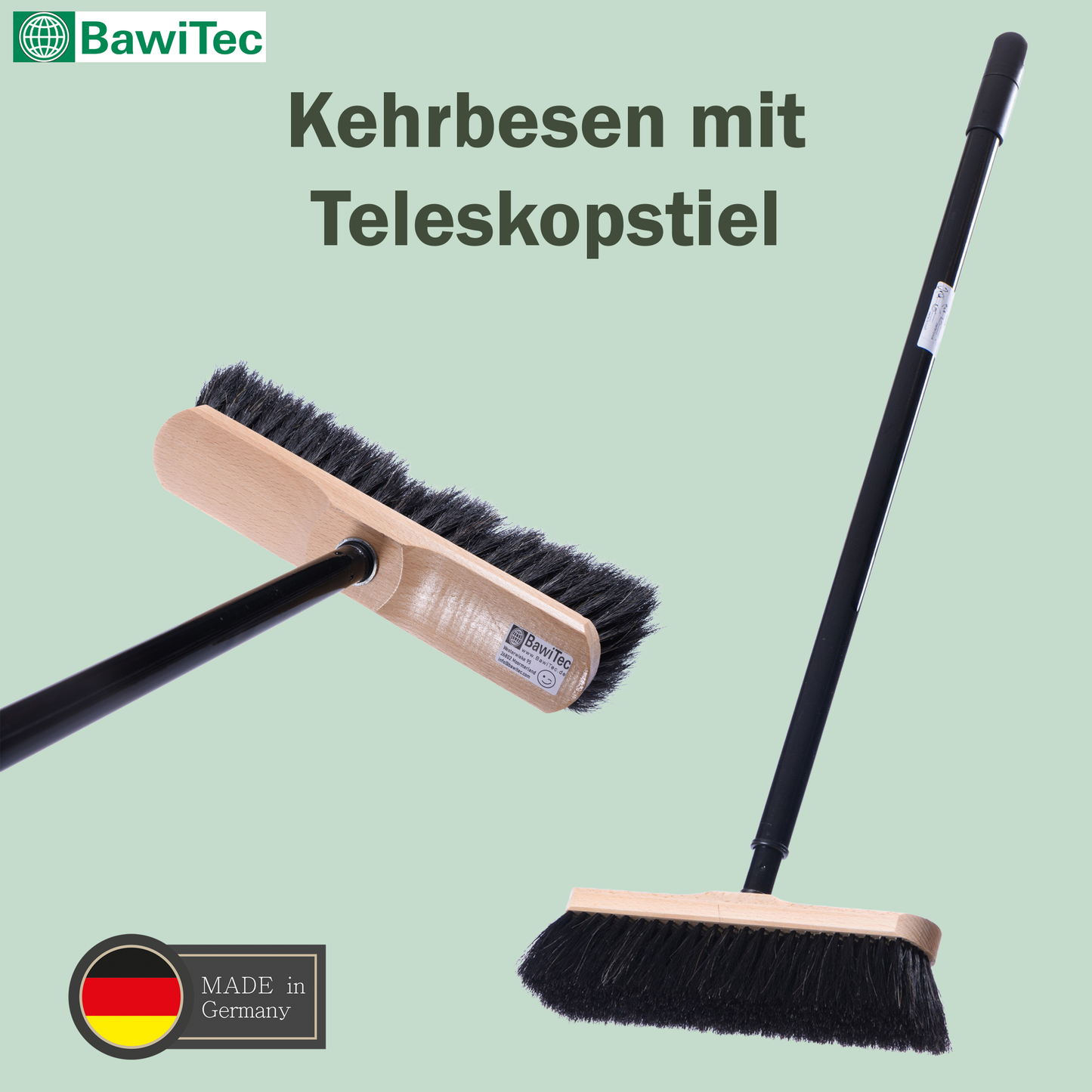 Rosshaar-Naturhaar Zimmerbesen Kehrbesen 30cm lackiert weiche Borsten mit oder oder Stiel