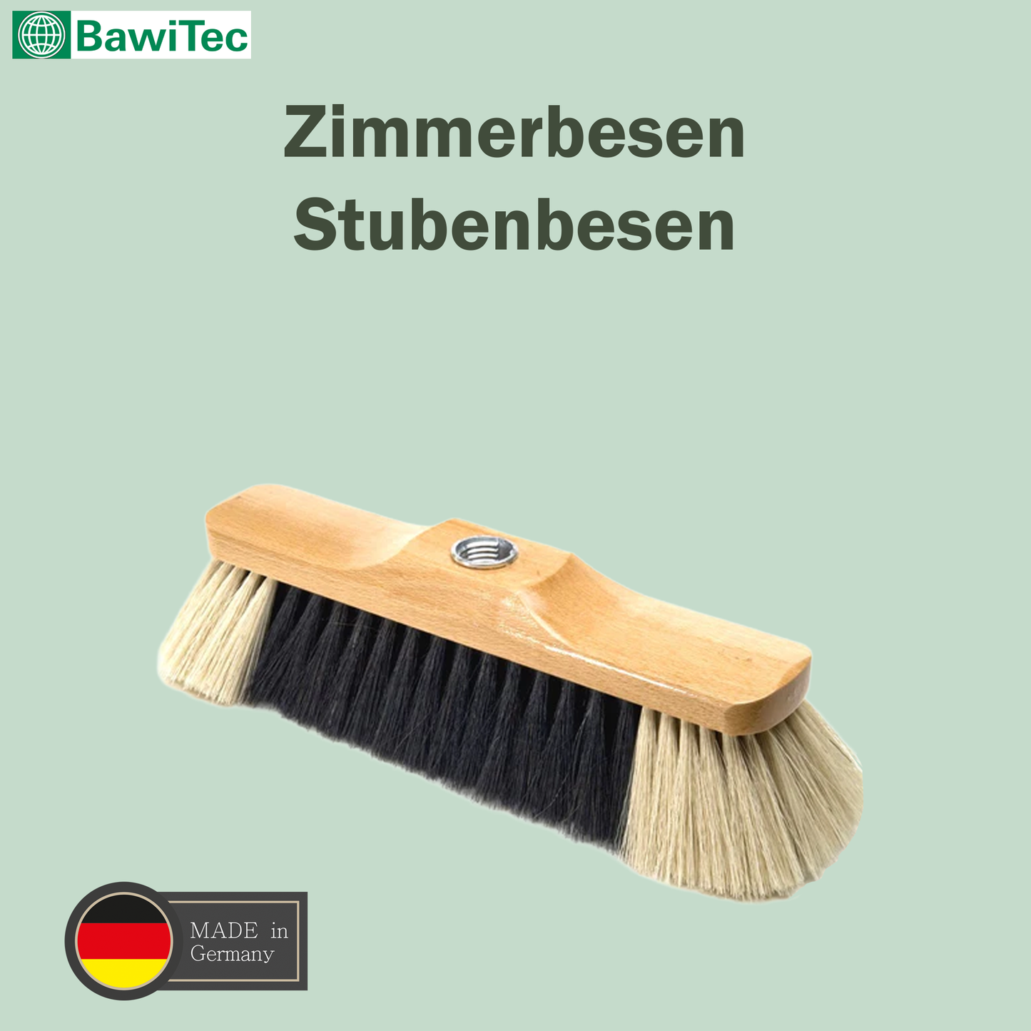 Zimmerbesen Stubenbesen 30cm mit Gewinde Kunsthaar ohne Stiel