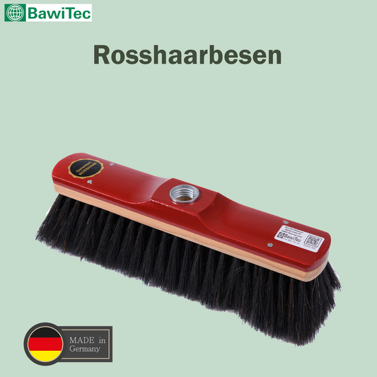 Hochwertiger Echt Rosshaar-Besen Zimmerbesen 30cm sehr weich mit Metall-Gewindeeinsatz