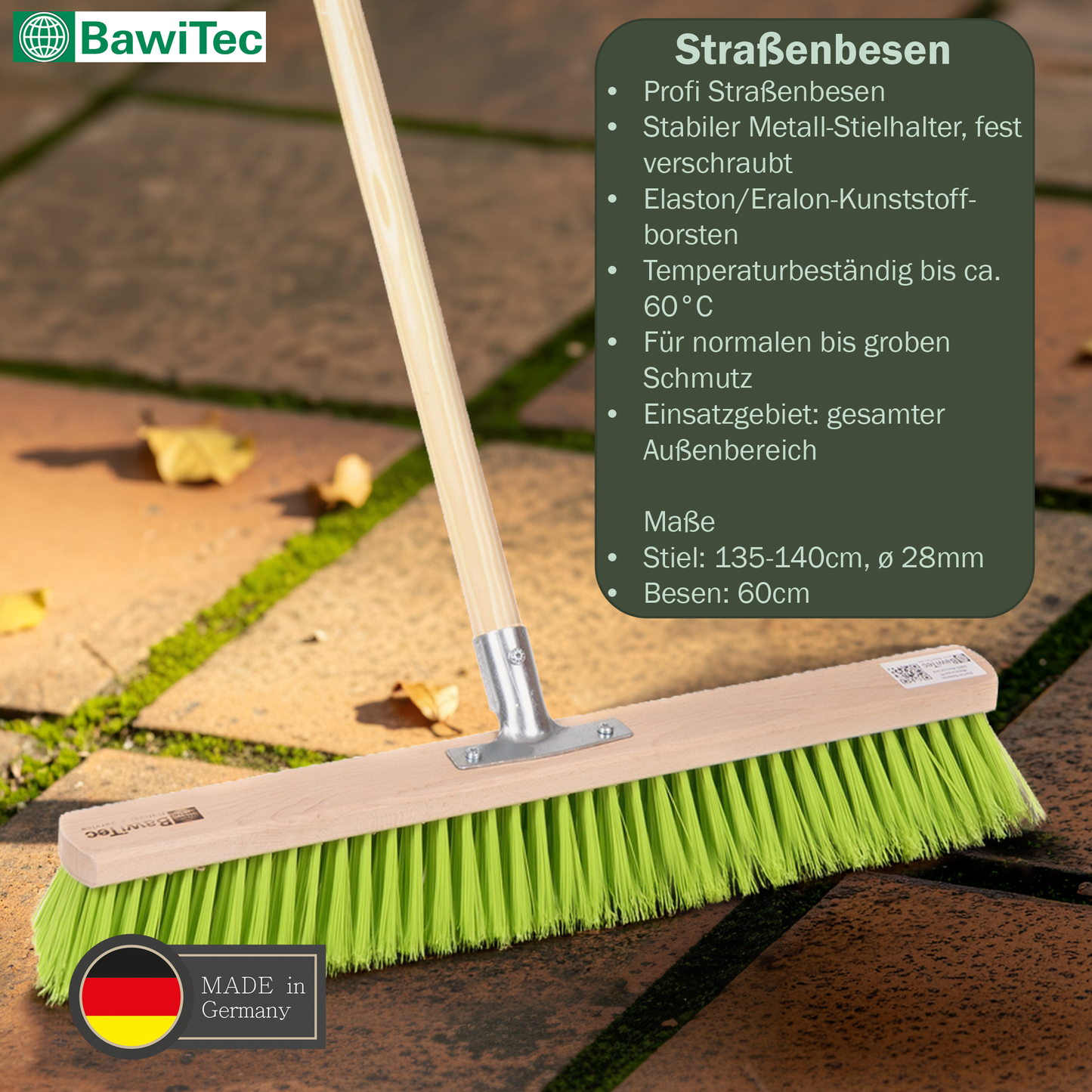 Professional garden broom complete set XL broom with hand brush, metal dustpan and garden handle