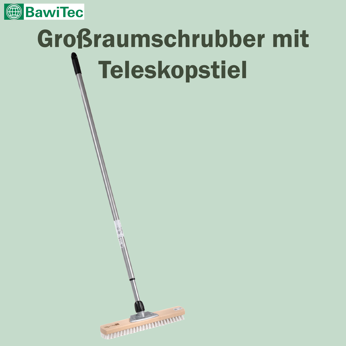 Großraumschrubber 40cm Breit ppn-Kunststoff-Borsten mit Teleskopstiel verstellbar