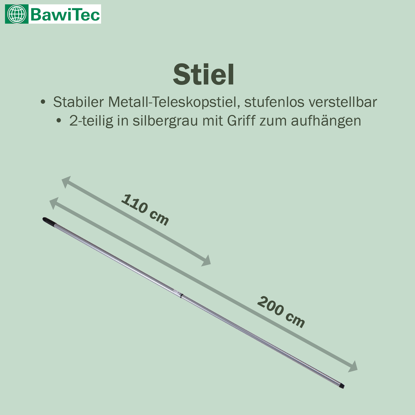 Großraumschrubber 40cm Breit ppn-Kunststoff-Borsten mit Teleskopstiel verstellbar