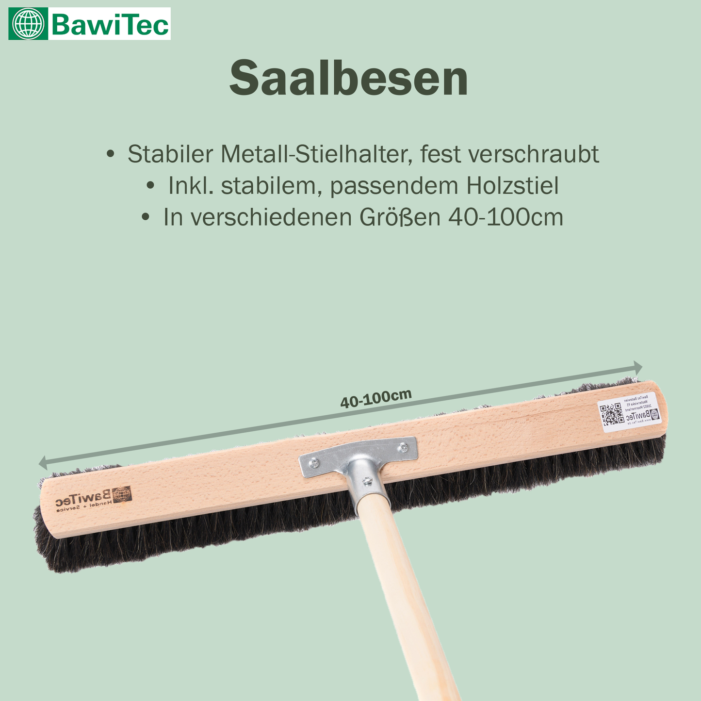 Naturhaar-Rosshaarbesen mit stabilem Stiel weicher Saalbesen mit passendem Holzstiel-Besenstiel