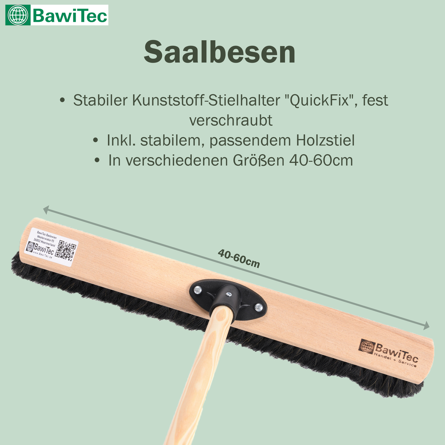 Professional natural hair horsehair broom with handle and plastic holder. Very soft broom and broom handle