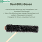 Spezieller Ossi-Blitz-Besen Borstenmix mit Stiel Holzstiel robuster Straßenbesen für draussen