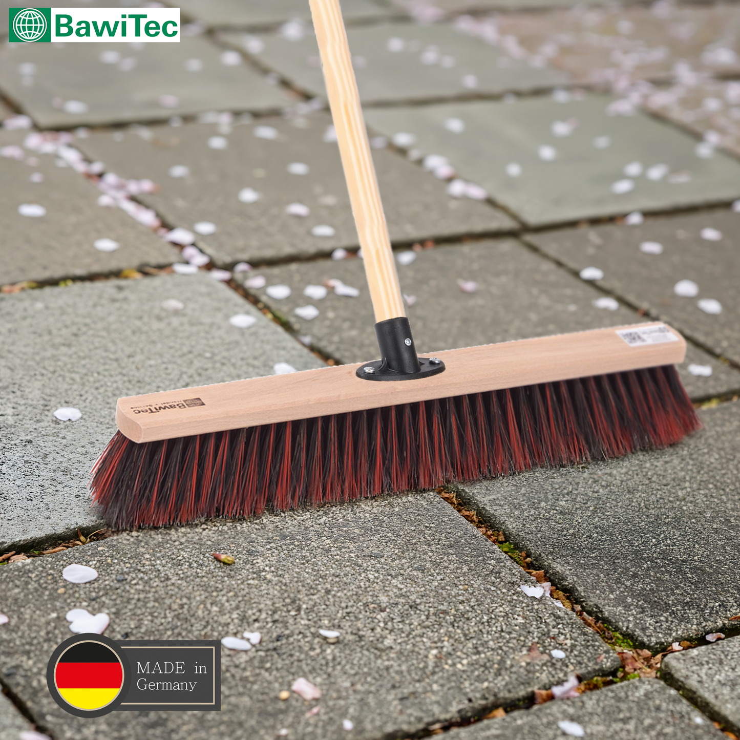 Professional street broom ArengaMix bristles with handle broom handle outdoor broom with plastic holder