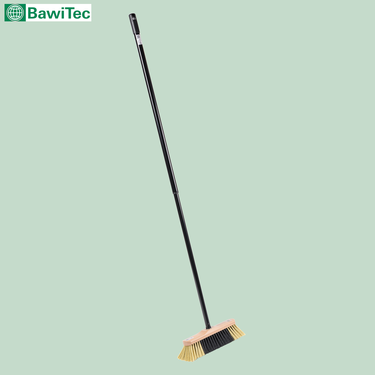 Qualitäts Zimmerbesen Kehrbesen 30cm lackiert mit Teleskopstiel Länge 130cm ausziehbar zweifarbige Borsten