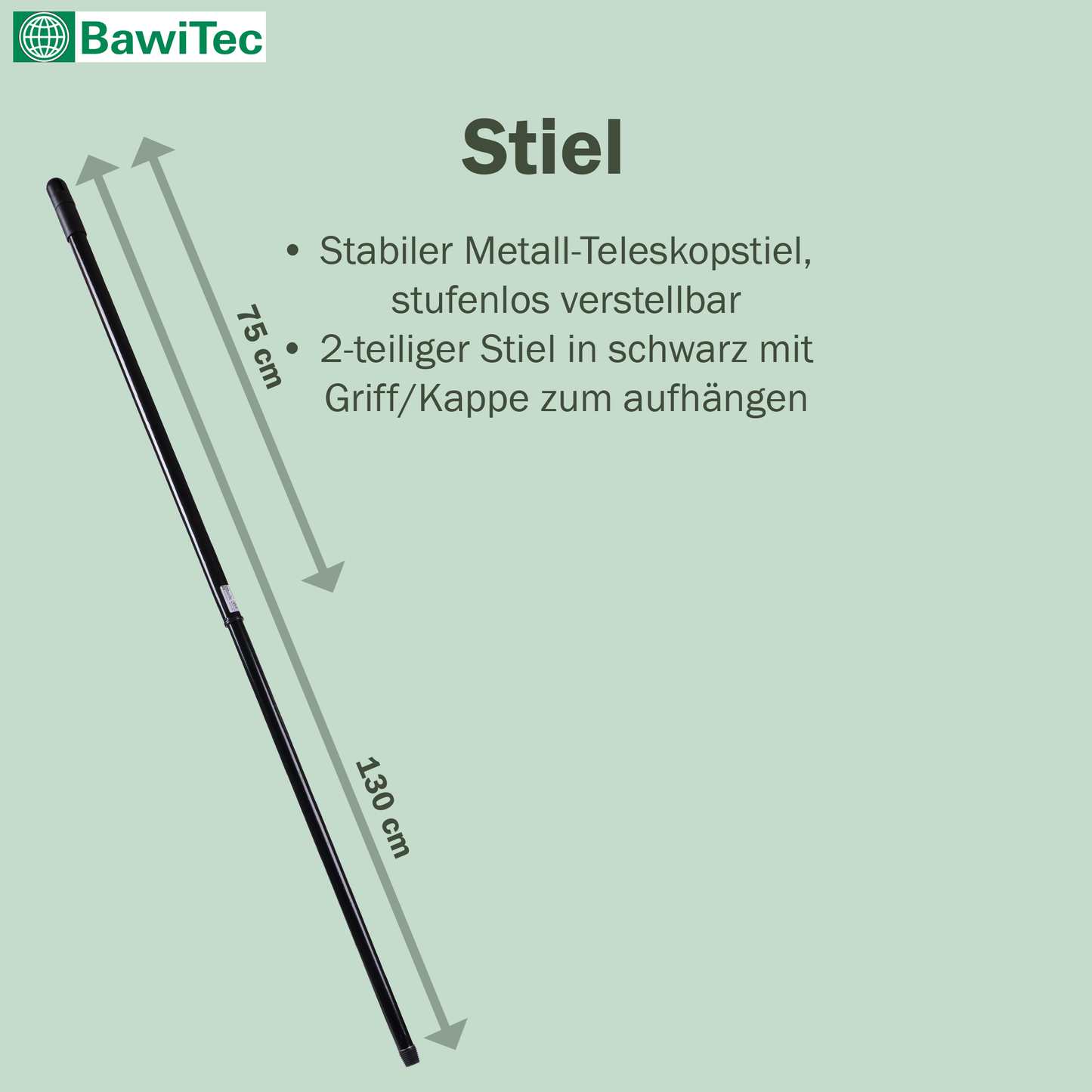 Qualitäts Zimmerbesen Kehrbesen 30cm lackiert mit Teleskopstiel Länge 130cm ausziehbar zweifarbige Borsten