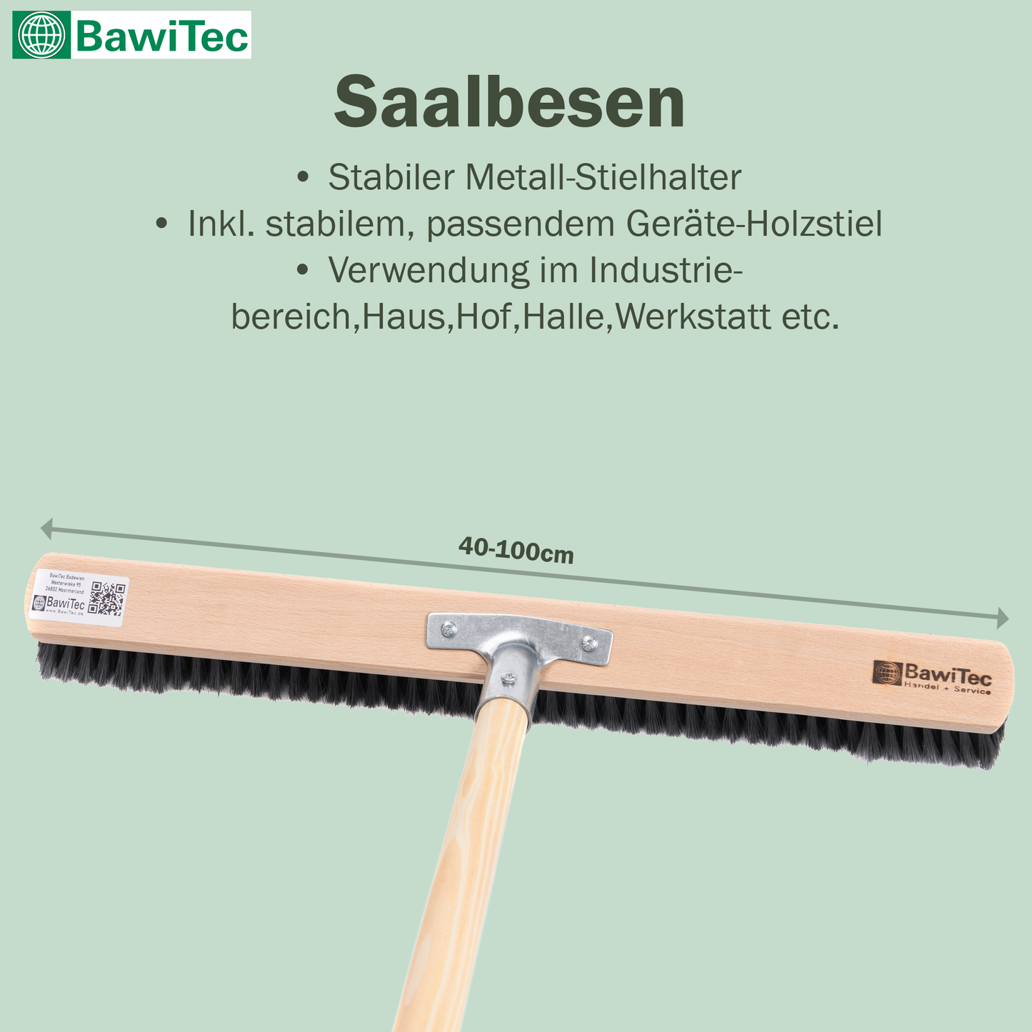 Professional large room broom synthetic hair bristles with wooden handle