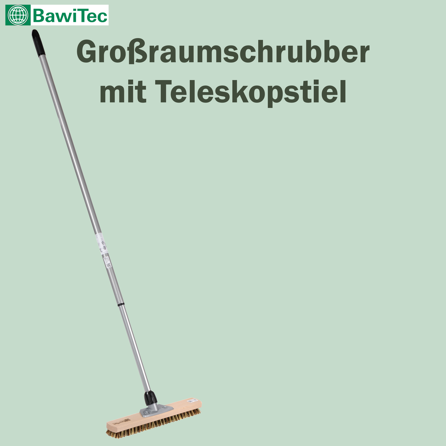 Großraumschrubber 40cm Breit UnionMix-Borsten hart mit Teleskopstiel verstellbar ausziehbar