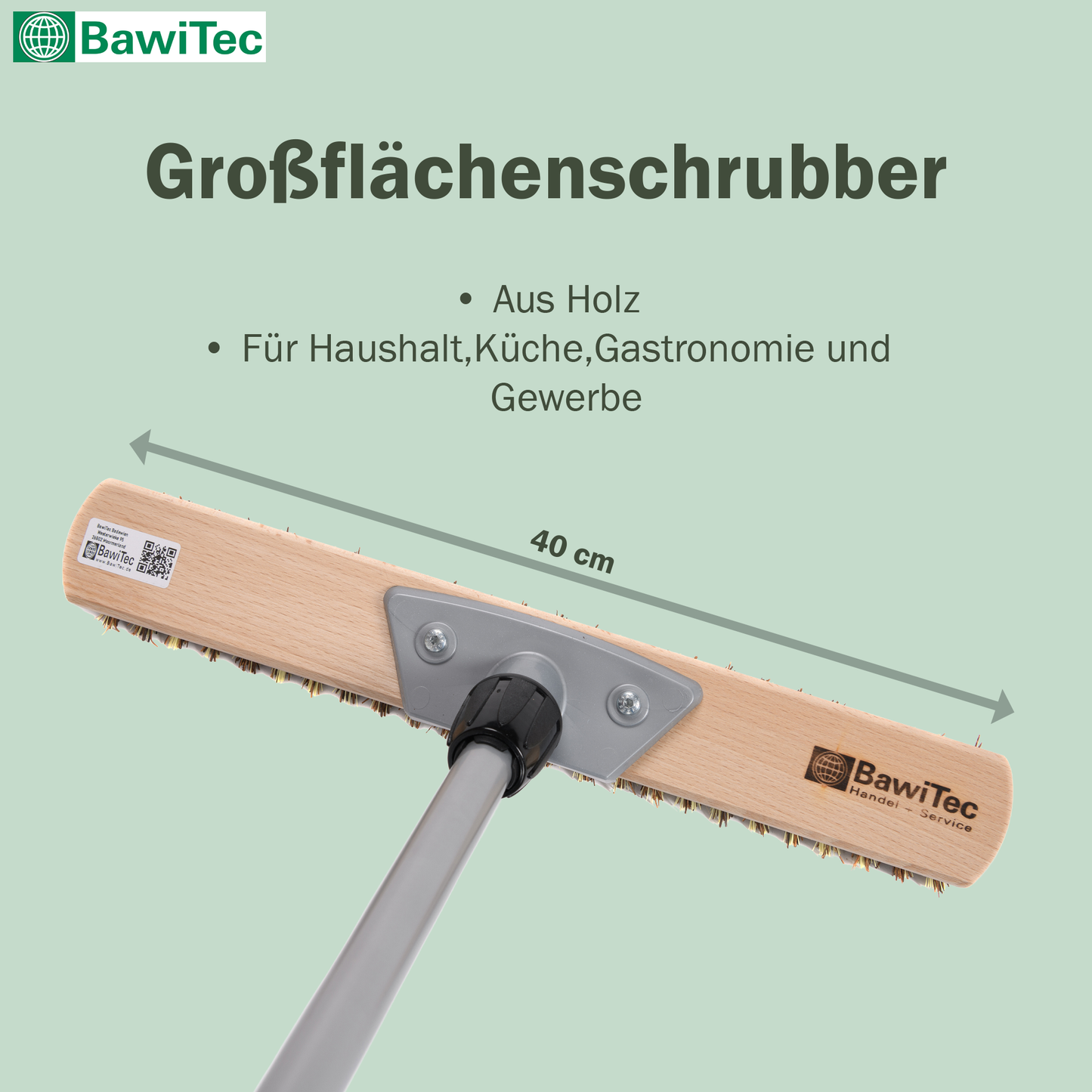 Großraumschrubber 40cm Breit UnionMix-Borsten hart mit Teleskopstiel verstellbar ausziehbar