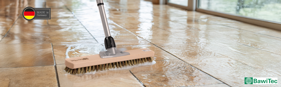 Großraumschrubber 40cm Breit UnionMix-Borsten hart mit Teleskopstiel verstellbar ausziehbar