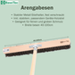 Kehrbesen Echt-Arenga-Naturfaser-Borsten nass- und ölbeständig mit Holzstiel Besenstiel 28mm, Arengabesen Besen