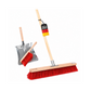 Street broom sweeping set Elaston plastic red broom 50cm handle 140cm hand brush 28cm and dustpan 