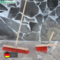 Street broom sweeping set Elaston plastic red broom 50cm handle 140cm hand brush 28cm and dustpan 
