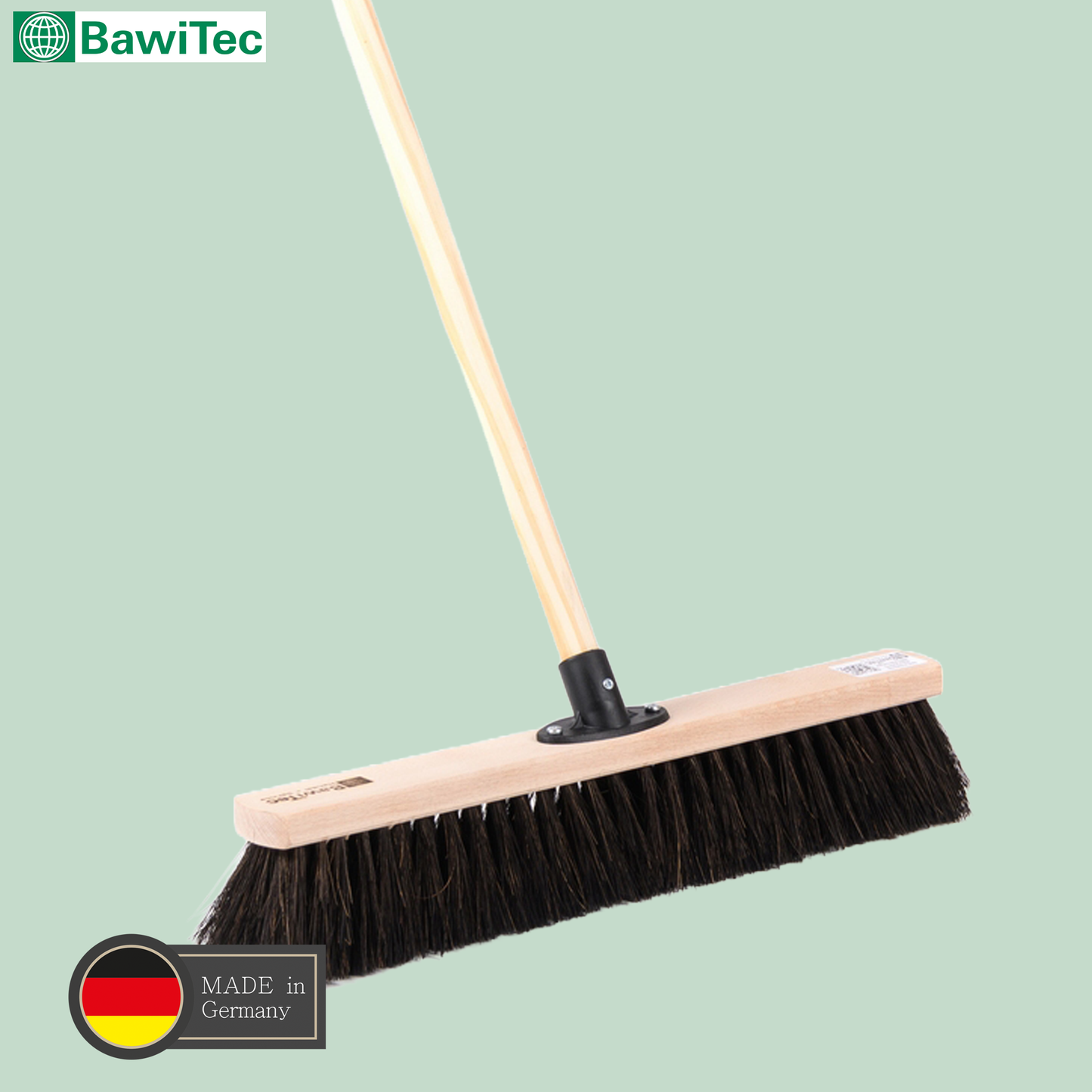 Allzweck-Kehrbesen Echt-Arenga-Naturfaser-Borsten nass- und ölbeständig mit Stiel/Holzstiel