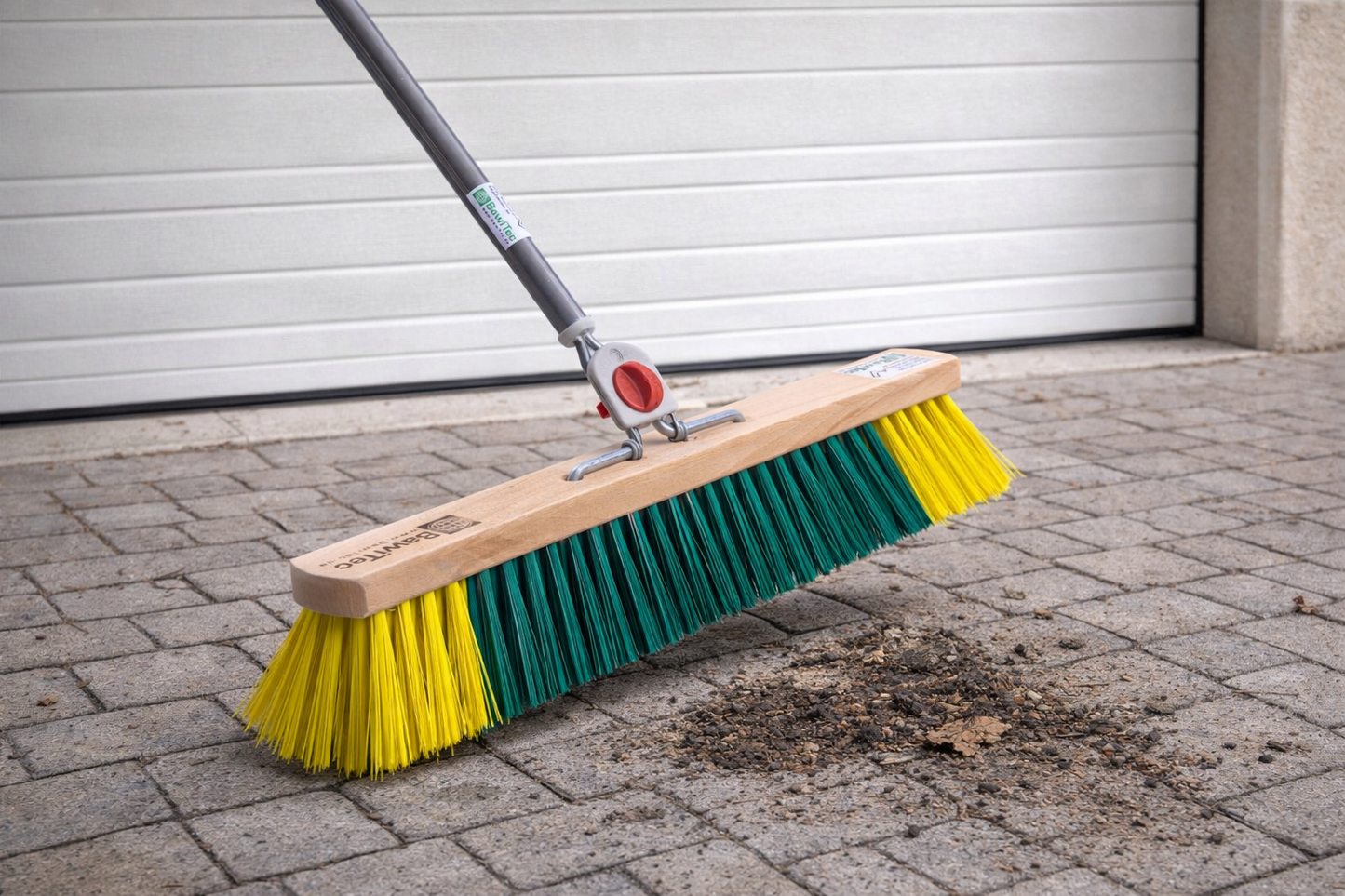 BawiBlitz-Besen Kehrbesen mit 4-Loch Wechselsystem Aluminiumstiel Besen mit Stiel
