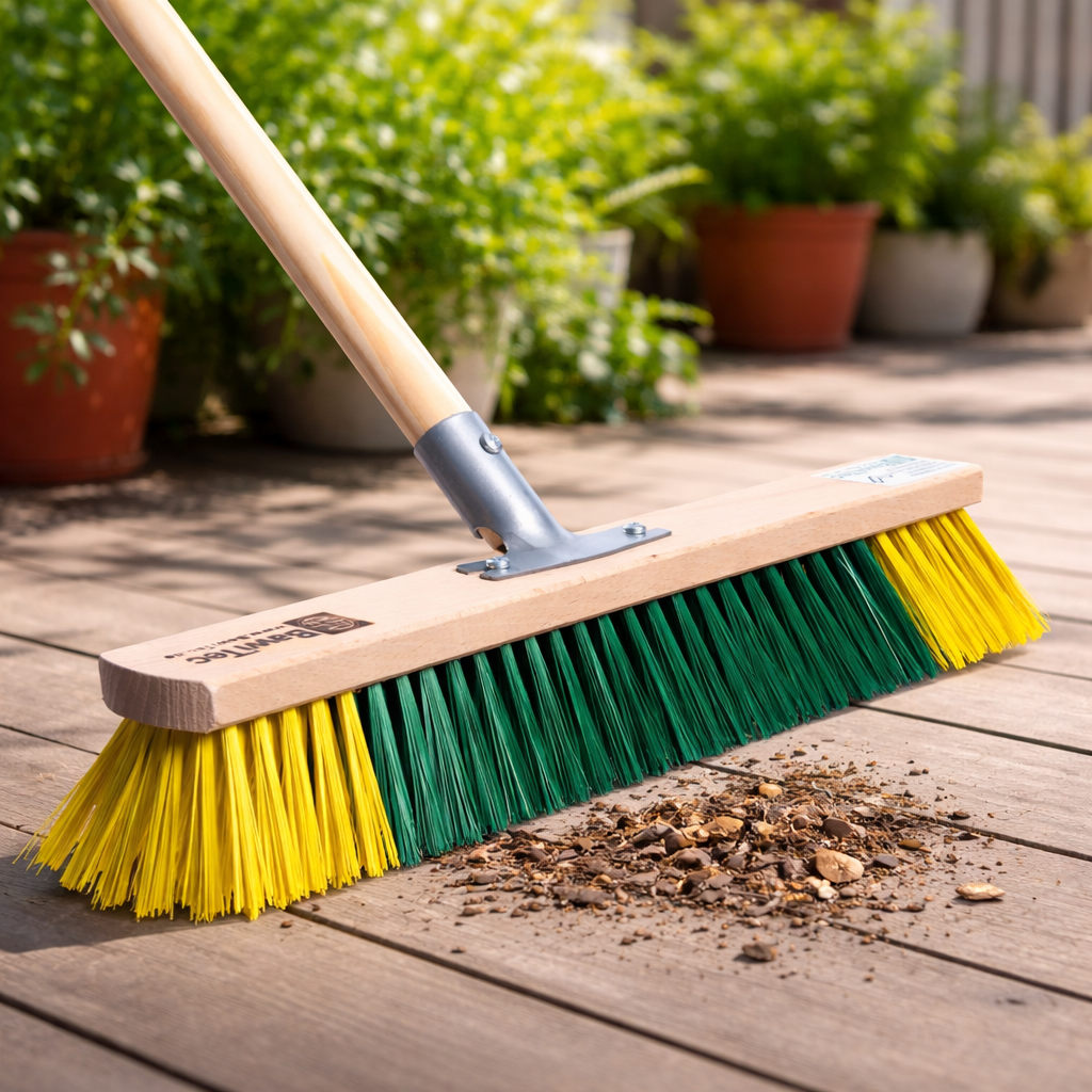 BawiBlitz-Besen Kehrbesen mit Metall-Stielhalter und Holzstiel Besen mit Stiel
