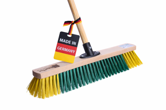 BawiBlitz-Besen Kehrbesen mit QuickFix-Halter und Holzstiel Besen mit Stiel