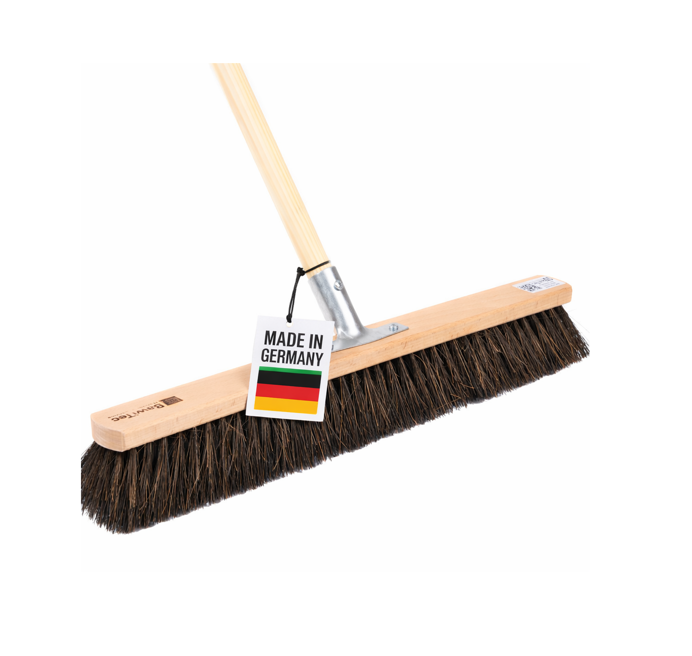 Kehrbesen Echt-Arenga-Naturfaser-Borsten nass- und ölbeständig mit Holzstiel Besenstiel 28mm, Arengabesen Besen