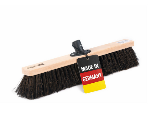 Arenga street broom - fully wet and oil resistant for outdoor use with plastic handle holder