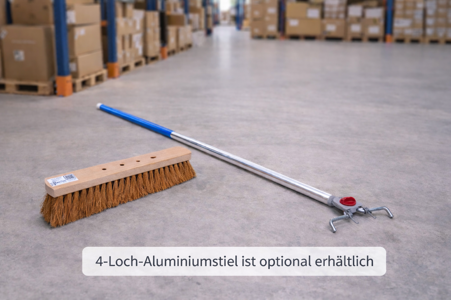 Naturfaser Kehrbesen Kokosbesen mit 4-Loch-Wechselsystem Besen ohne Stiel