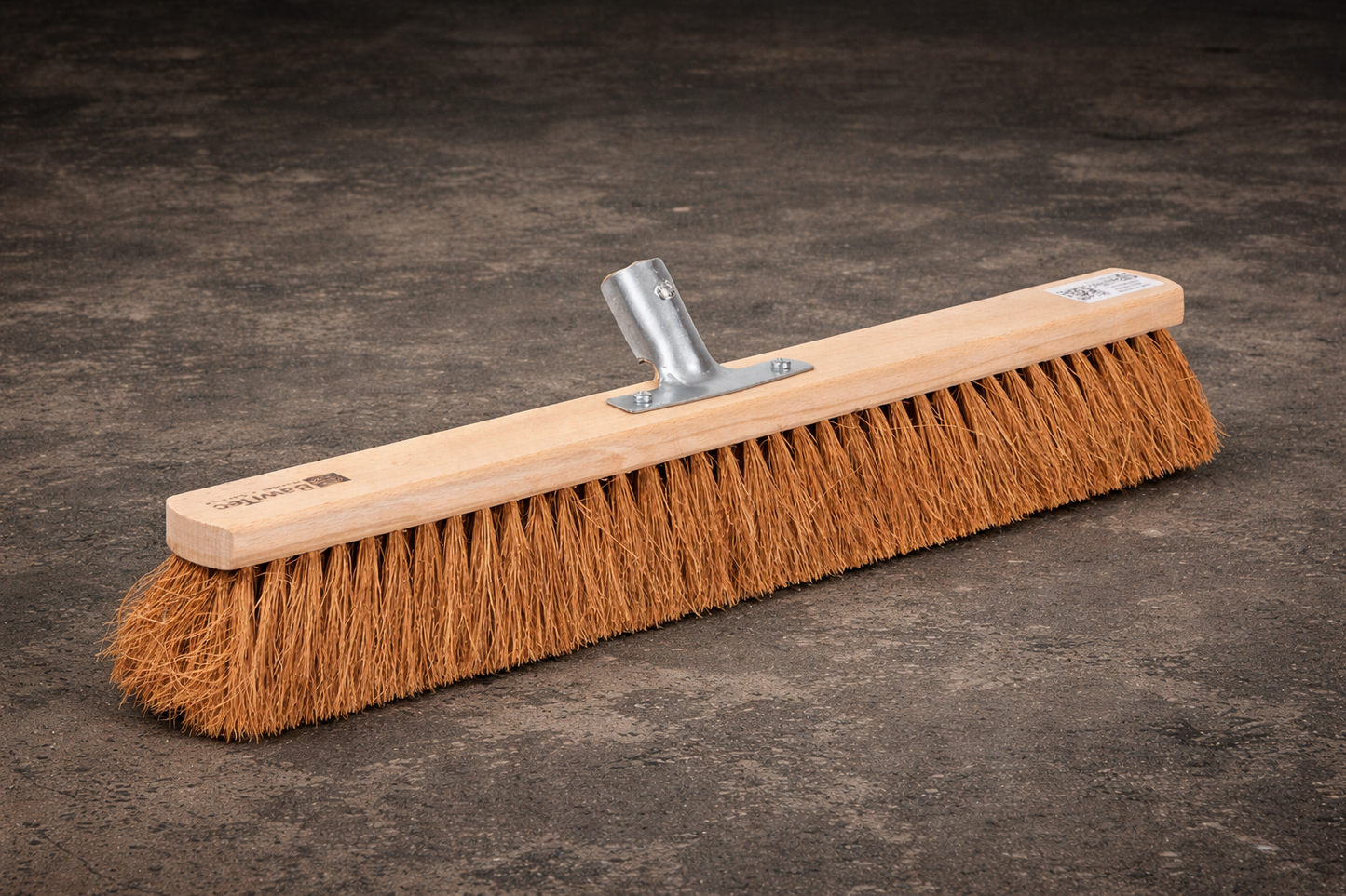 Kehrbesen Kokos-Borsten mit Metallhalter verschraubt, Naturfaser Kokosbesen Besen