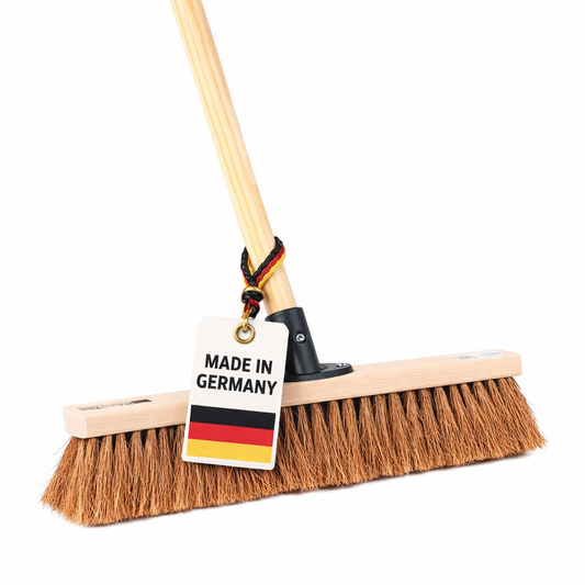 Industriebesen Kokosbesen Naturfaser mit passendem Holzstiel Besenstiel Kehrbesen Kokosborsten Saalbesen