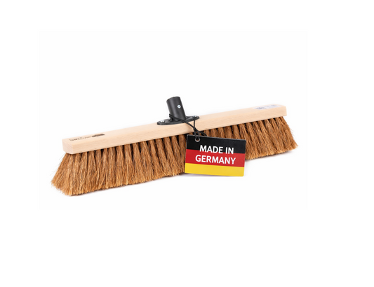 Kehrbesen Kokos-Borsten mit Kunststoffhalter und Stiel Holzstiel Naturfaser-Besen Kokosbesen