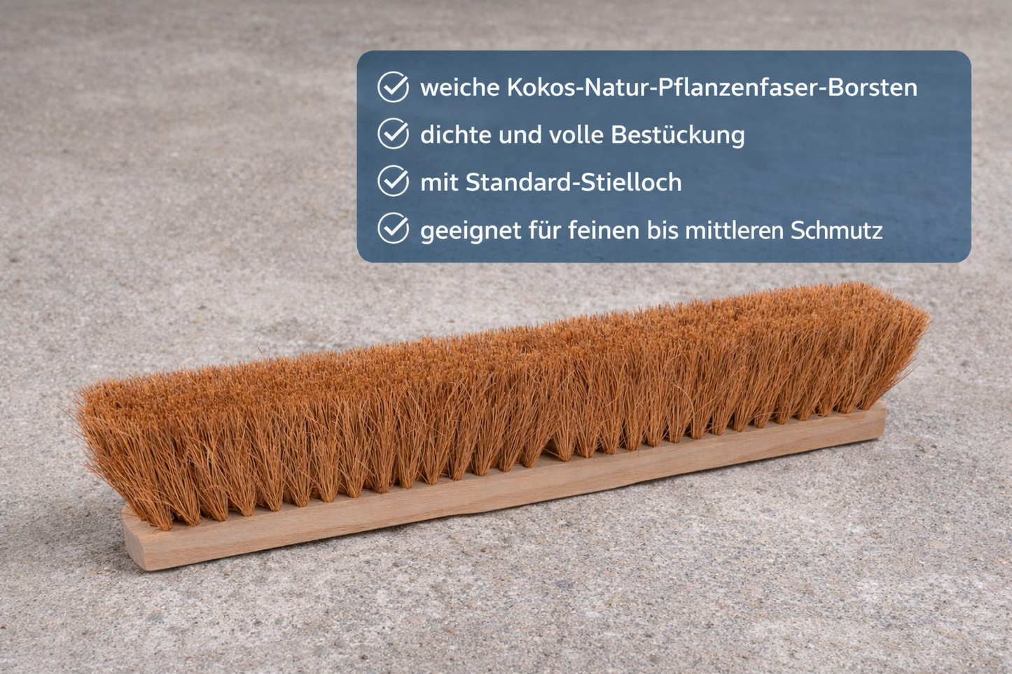 Kokosbesen Naturfaser/Pflanzenfaser mit Stielloch für Standard-Stiele Kehrbesen-Besen