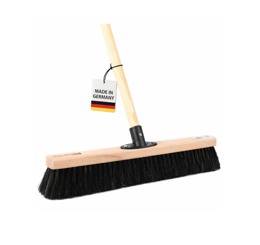 Professional natural hair horsehair broom with handle and plastic holder. Very soft broom and broom handle