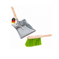 Street broom set sweeping set XL broom neon green telescopic handle hand brush and dustpan