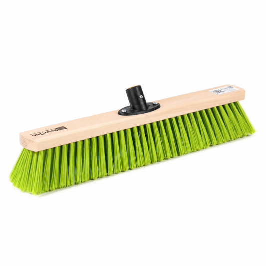 Straßenbesen mit PET-Borsten neongrün | Gartenbesen 40–60 cm
