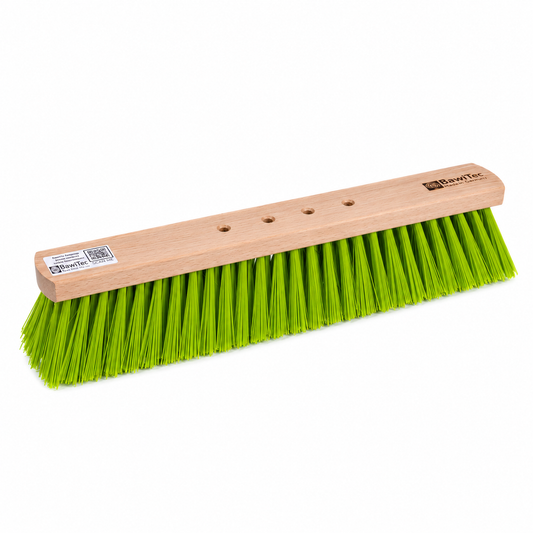 Straßenbesen 4-Loch mit neongrünen PET-Borsten – 40–80 cm Breit