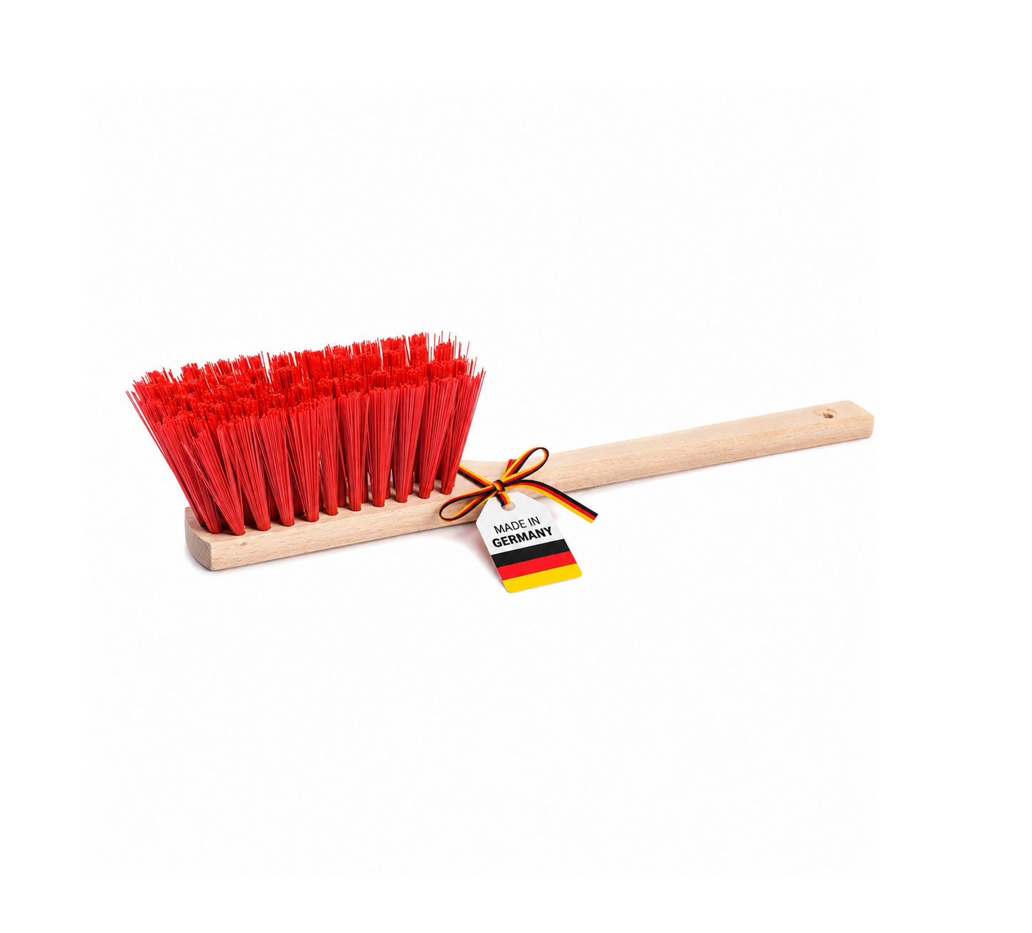 Qualitäts Handfeger mit Langstiel 43cm oder 60cm Lang Kunststoffborsten rot Sicherheitshandfeger