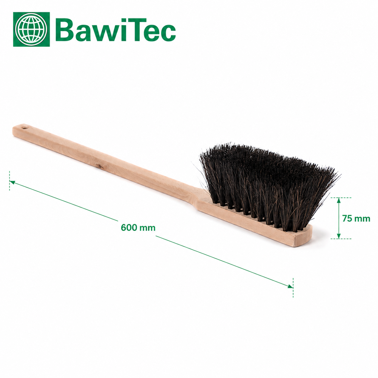 Handfeger mit Langstiel 60cm Lang Arenga-Borsten nass-ölbeständig Sicherheitshandfeger Handwerkerbesen