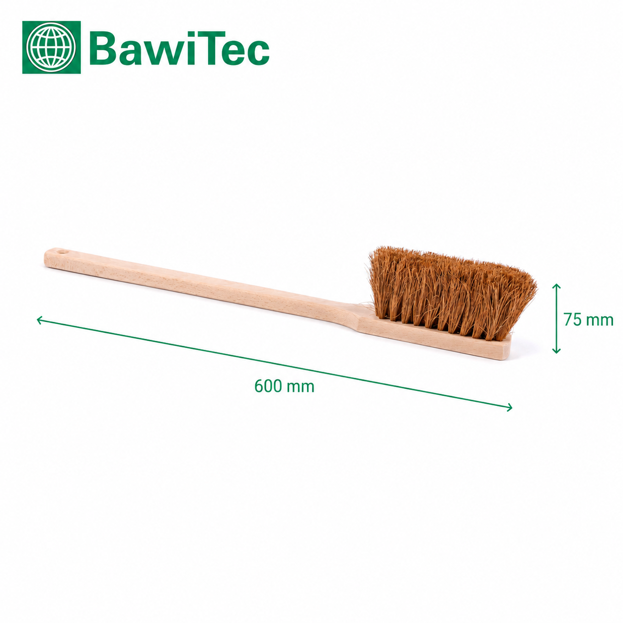 Qualitäts Handfeger mit Langstiel 60cm Lang Kokos-Naturfaser-Borsten Sicherheitshandfeger
