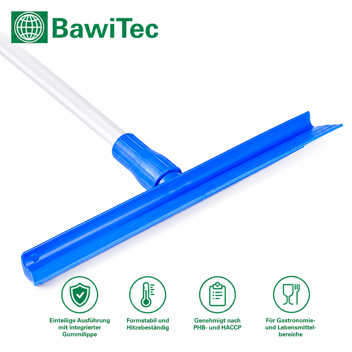 Professional hygiene water squeegee water squeegee (one-piece) with handle aluminum handle according to HACCP white or blue